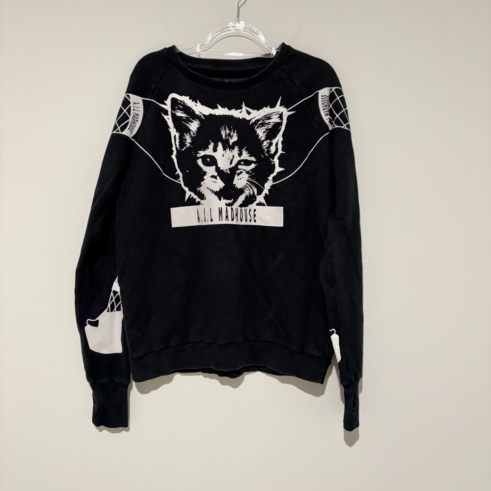 A J L Madhouse By Asger‎ Juel Larsen Cat Legs Finger Sweatshirt black large